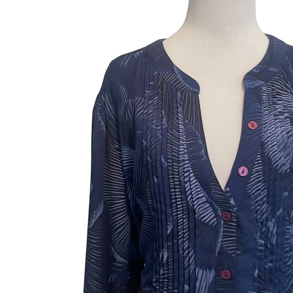 Melissa McCarthy Seven7 Navy Blue Printed Tunic - Picture 3 of 9